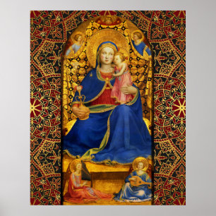 VIRGIN MET KIND EN ANGELS VAN Fra Angelico Poster