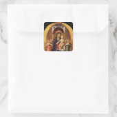 VIRGIN MET KIND EN ANGELS VIERKANTE STICKER (Tas)