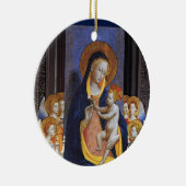 VIRGIN MET KIND EN ZINTEN, Blauw saffier Keramisch Ornament (Rechts)