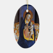 VIRGIN MET KIND EN ZINTEN, Blauw saffier Keramisch Ornament (Rechts)