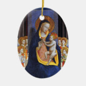 VIRGIN MET KIND EN ZINTEN, Blauw saffier Keramisch Ornament (Voorkant)