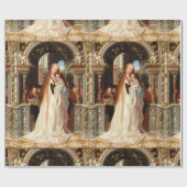 VIRGIN MET KIND, MUSISCHE ANGELS CHRISTMAS CADEAUPAPIER (Vlak)