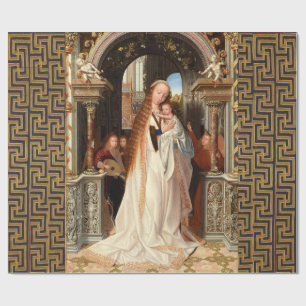 VIRGIN MET KIND, MUSISCHE ANGELS CHRISTMAS CADEAUPAPIER