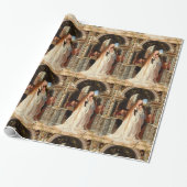 VIRGIN MET KIND, MUSISCHE ANGELS CHRISTMAS CADEAUPAPIER (Uitgerold)