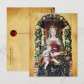 VIRGIN MET KIND, perkament Briefkaart (Voorkant / Achterkant)