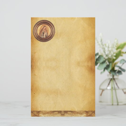 VIRGIN MET KIND, perkament Briefpapier (Staand voorkant)