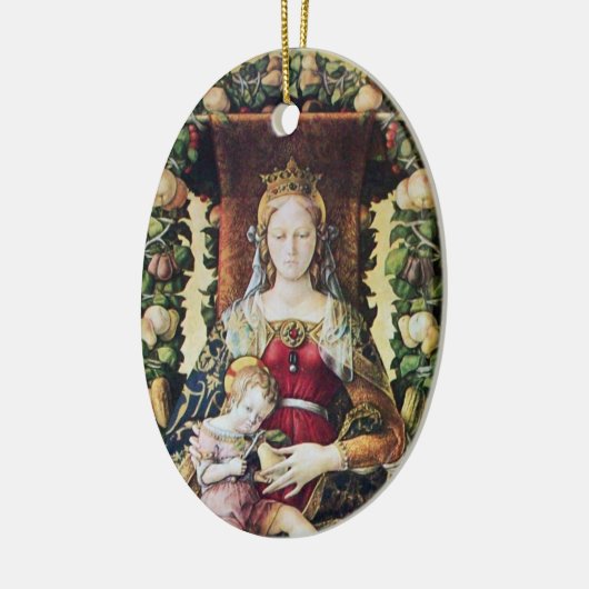 VIRGIN MET KIND, perkament Keramisch Ornament (Links)