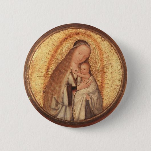 VIRGIN MET KIND RONDE BUTTON 5,7 CM (Voorkant)