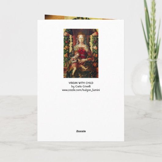 VIRGIN MET KIND, Rood Ruby Feestdagen Kaart (Achterkant)