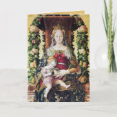 VIRGIN MET KIND, Rood Ruby Feestdagen Kaart (Voorkant)