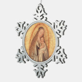 VIRGIN MET KIND TIN SNEEUWVLOK ORNAMENT (Rechts)