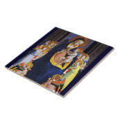 VIRGIN MET KINDERANGELS EN ZACHT Kerstmis Tegeltje (Zijkant)