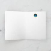 VIRGIN MET KINDERANGELS EN ZINTEN, Blauw saffier Feestdagen Kaart (Binnen)