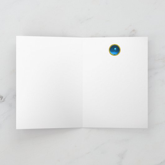 VIRGIN MET KINDERANGELS EN ZINTEN, Blauw saffier Feestdagen Kaart (Binnen)