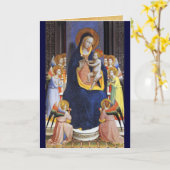 VIRGIN MET KINDERANGELS EN ZINTEN, Blauw saffier Kaart (Gele Bloem)