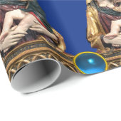 VIRGIN MET KINDERblauw kerstfeest Cadeaupapier (Rol Hoek)