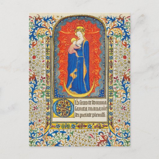 VIRGIN MET KINDEREN EN ANGELS Antiek VLOEISTOF Briefkaart (Voorkant)