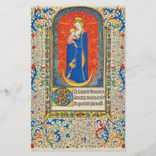 VIRGIN MET KINDEREN EN ANGELS Antiek VLOEISTOF Briefpapier