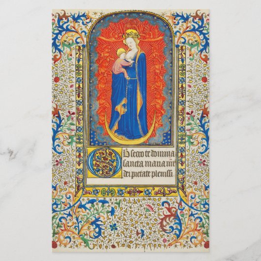 VIRGIN MET KINDEREN EN ANGELS Antiek VLOEISTOF Briefpapier (Voorkant)