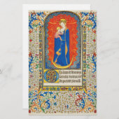 VIRGIN MET KINDEREN EN ANGELS Antiek VLOEISTOF Briefpapier (Voorkant / Achterkant)