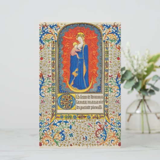 VIRGIN MET KINDEREN EN ANGELS Antiek VLOEISTOF Briefpapier (Staand voorkant)