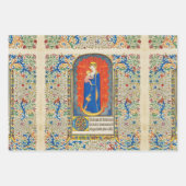 VIRGIN MET KINDEREN EN ANGELS Antiek VLOEISTOF Inpakpapier Vel (Voorkant 3)