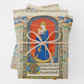 VIRGIN MET KINDEREN EN ANGELS Antiek VLOEISTOF Inpakpapier Vel (In situ)