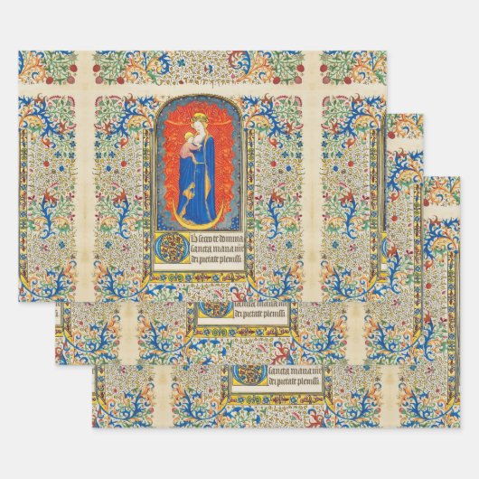 VIRGIN MET KINDEREN EN ANGELS Antiek VLOEISTOF Inpakpapier Vel (Set)