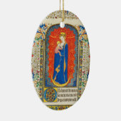 VIRGIN MET KINDEREN EN ANGELS Antiek VLOEISTOF Keramisch Ornament (Rechts)