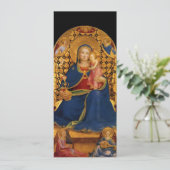 VIRGIN MET KINDEREN EN ANGELS, blauwe goudmetaal Kaart (Staand voorkant)