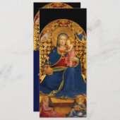 VIRGIN MET KINDEREN EN ANGELS, blauwe goudmetaal Kaart (Voorkant / Achterkant)