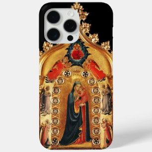 VIRGIN MET KINDEREN EN ANGELS GOLD SACRED ART ICON iPhone 15 PRO MAX HOESJE