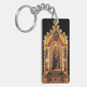 VIRGIN MET KINDEREN EN ANGELS GOLD SACRED ART ICON SLEUTELHANGER (Voorkant Links)