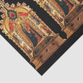 VIRGIN MET KINDEREN EN ANGELS GOLD SACRED ART ICON TISSUEPAPIER (Detail)