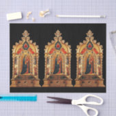 VIRGIN MET KINDEREN EN ANGELS GOLD SACRED ART ICON TISSUEPAPIER (Craft)