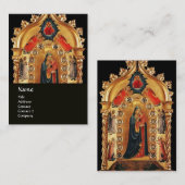 VIRGIN MET KINDEREN EN ANGELS GOLD SACRED ART ICON VISITEKAARTJE (Voorkant / Achterkant)