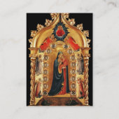 VIRGIN MET KINDEREN EN ANGELS GOLD SACRED ART ICON VISITEKAARTJE (Achterkant)