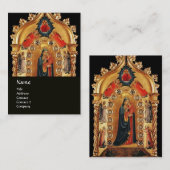 VIRGIN MET KINDEREN EN ANGELS GOLD SACRED ART ICON VISITEKAARTJE (Voorkant / Achterkant)