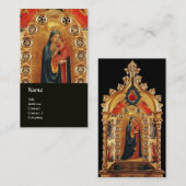 VIRGIN MET KINDEREN EN ANGELS GOLD SACRED ART ICON VISITEKAARTJE (Voorkant / Achterkant)