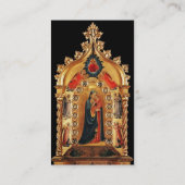 VIRGIN MET KINDEREN EN ANGELS GOLD SACRED ART ICON VISITEKAARTJE (Achterkant)