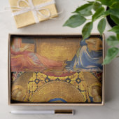 VIRGIN MET KINDEREN EN ANGELS, Red Blue Gold Xmas Tissuepapier (Geschenk)