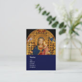 VIRGIN MET KINDEREN EN SAINTS Blue Gold Pearl Visitekaartje (Staand voorkant)