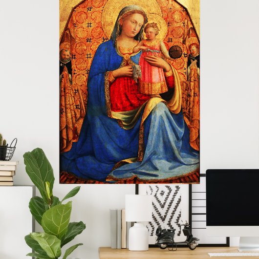VIRGIN MET KINDEREN EN ZINES VAN Fra Angelico Poster (Thuiskantoor)