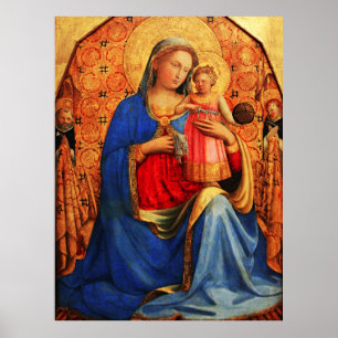 VIRGIN MET KINDEREN EN ZINES VAN Fra Angelico Poster