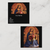 VIRGIN MET KINDEREN EN ZINS zwart Vierkante Visitekaartje (Voorkant / Achterkant)