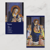 VIRGIN MET KINDEREN EN ZONGEN, blauw Visitekaartje (Voorkant / Achterkant)