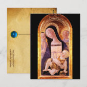 VIRGIN MET KINDEREN EN ZONNEN, perkament Briefkaart (Voorkant / Achterkant)