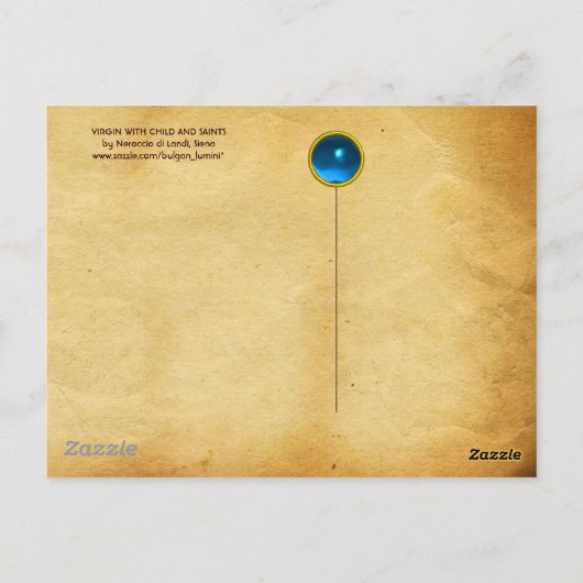 VIRGIN MET KINDEREN EN ZONNEN, perkament Briefkaart (Achterkant)