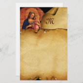 VIRGIN MET KINDEREN EN ZONNEN, perkammonogram Briefpapier (Voorkant / Achterkant)