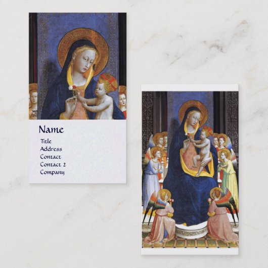 VIRGIN MET KINDEREN EN ZUITEN Blauw Wit Visitekaartje (Voorkant / Achterkant)